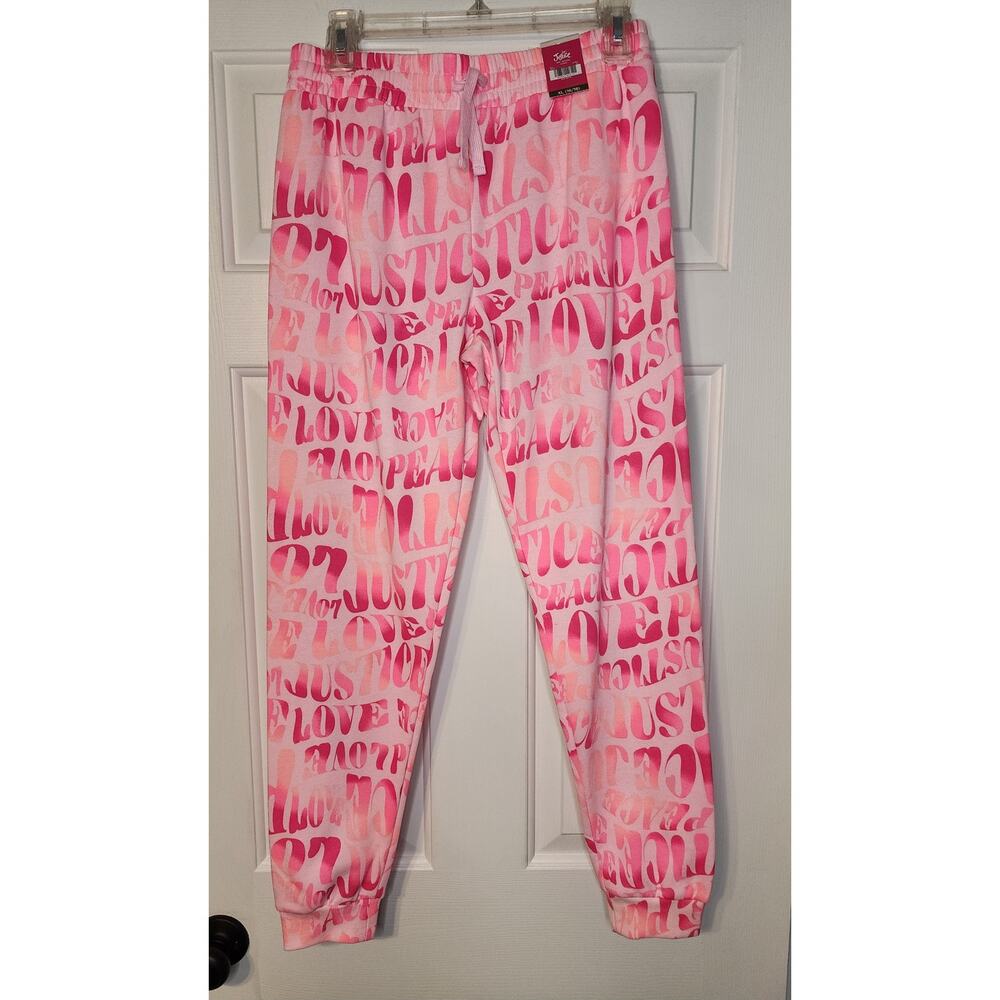 Justice Girls Fleece Size XL Jogger Pant Pink NWT